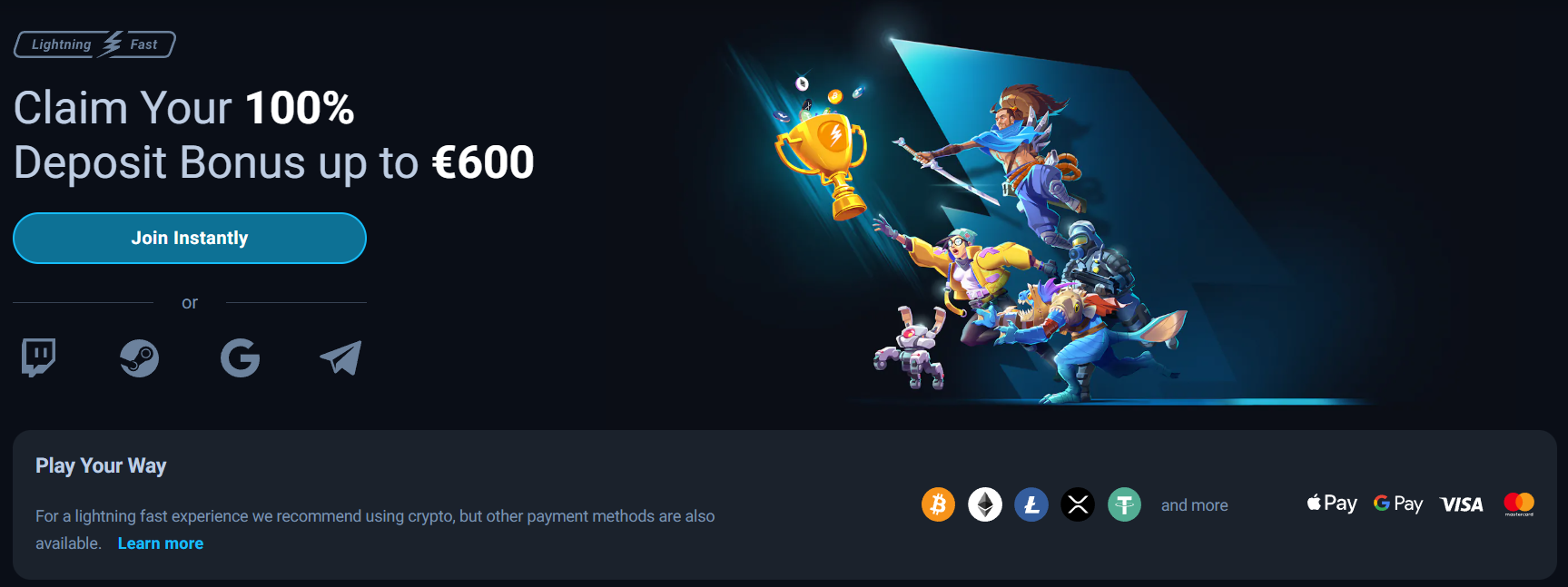 Thunderpick esports betting dashboard
